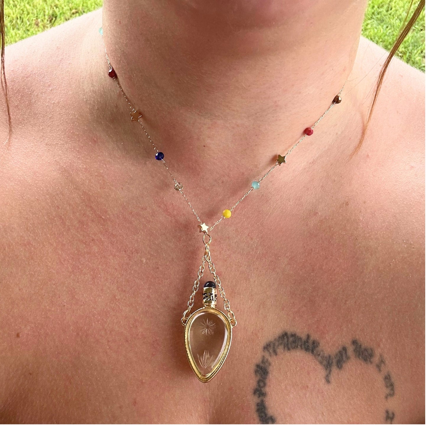 Antique Perfume Bottle Necklace